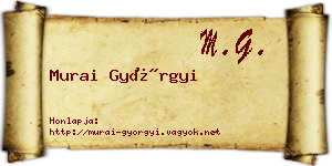 Murai Györgyi névjegykártya